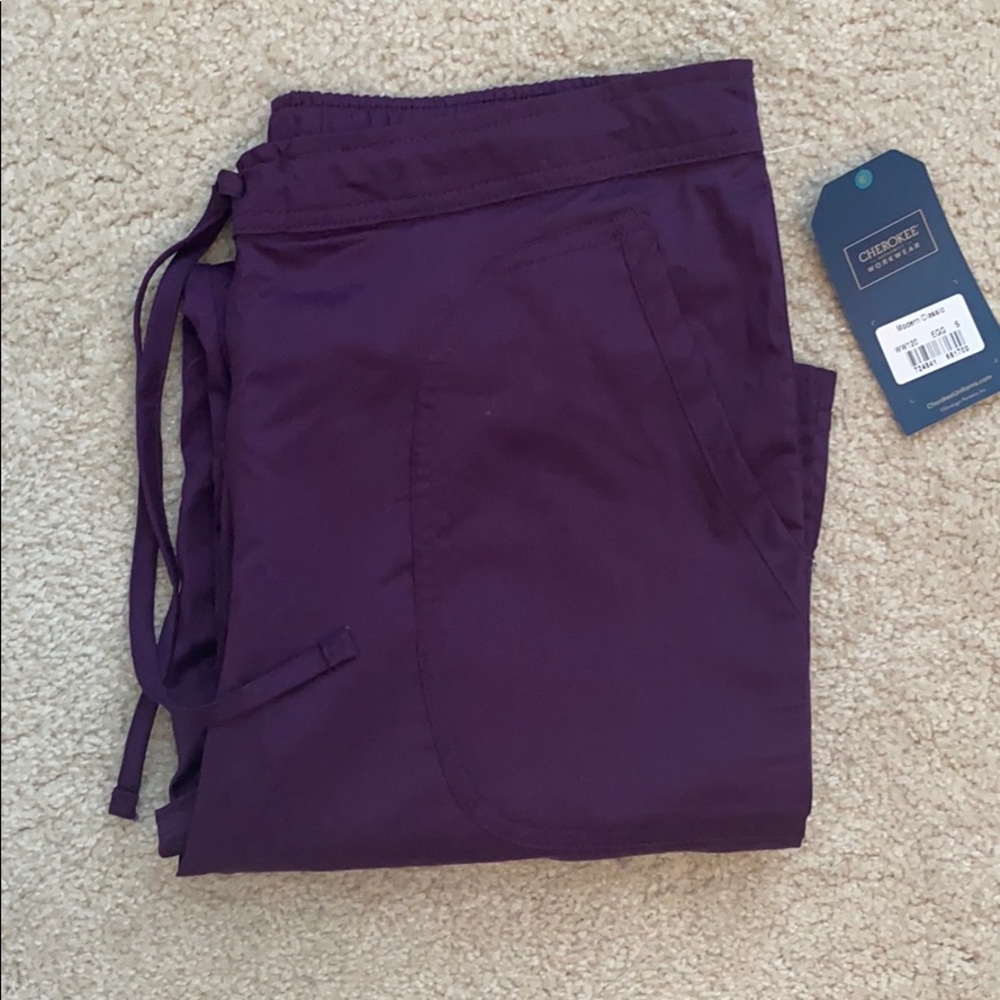 Cherokee Workwear Revolution scrub pants purple